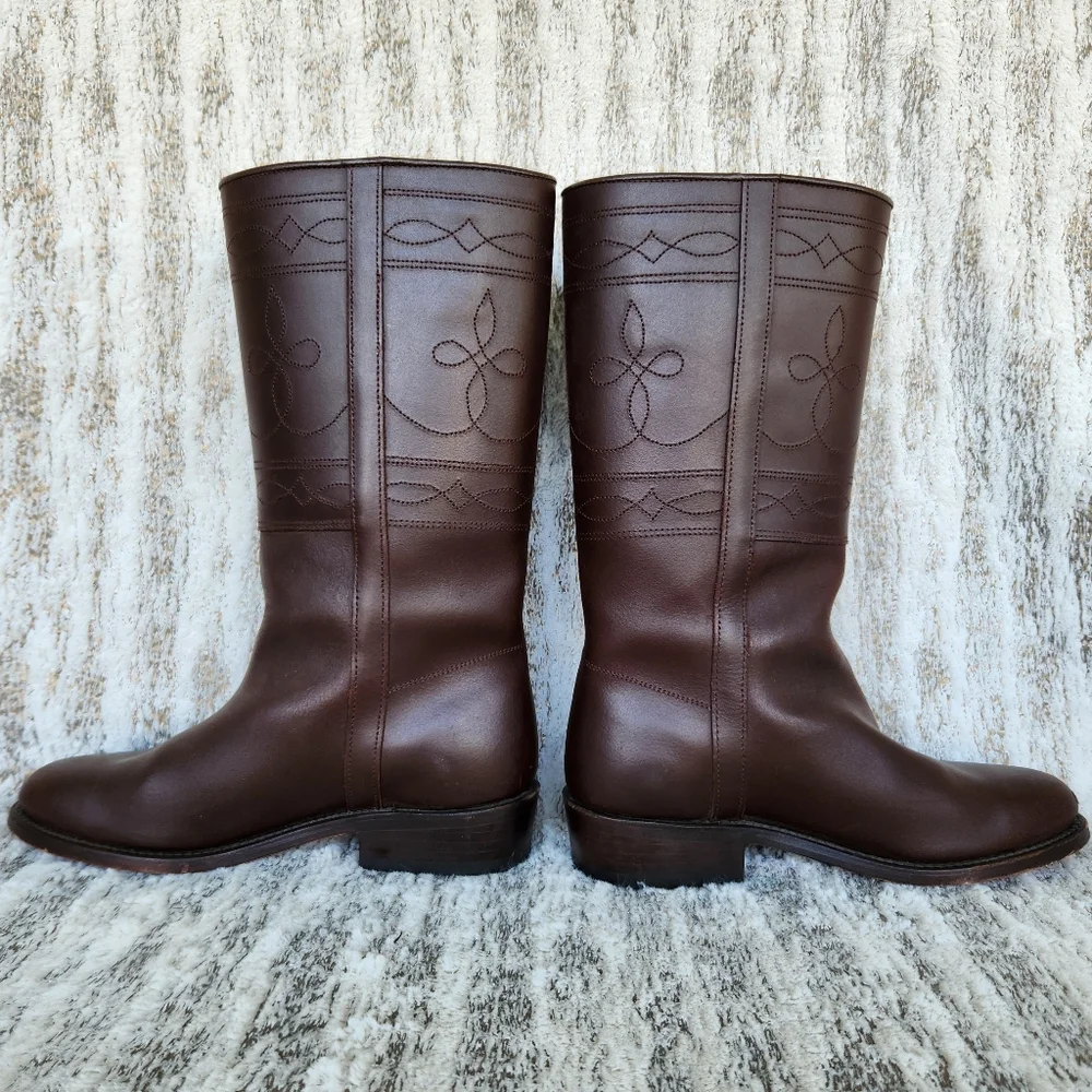 El Estribo Spanish "Camperos" Riding Boots Brown Leather | Women's Size 39, 8 US - Picture 9 of 15